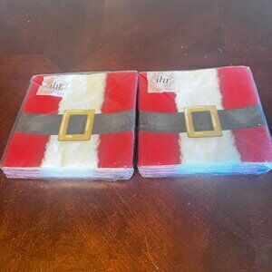 Santa Belt Design Napkins By IHR - 20 Count 3-Ply 10" X 10" unfolded‎ Set Of 2